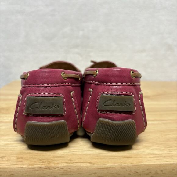 Clarks Dunbar Racer Driving Loafers Moccasin Slip On Shoes Fuchsia Pink Size 8.5 - Picture 3 of 13